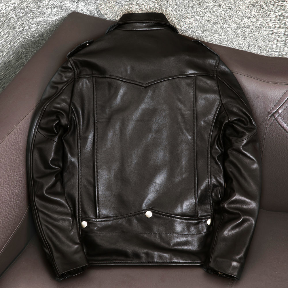高品質 レザージャケット 本革 ライダースジャケット メンズファッション バイクジャケット カウハイド 牛革_画像2