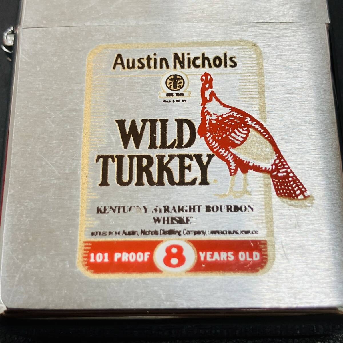 ♯6224④★Zippo WILD TURKEY ワイルドターキー アメリカ産 シルバーカラー コレクション コレクター 着火未確認 ジャンク品★現状保管品_画像3