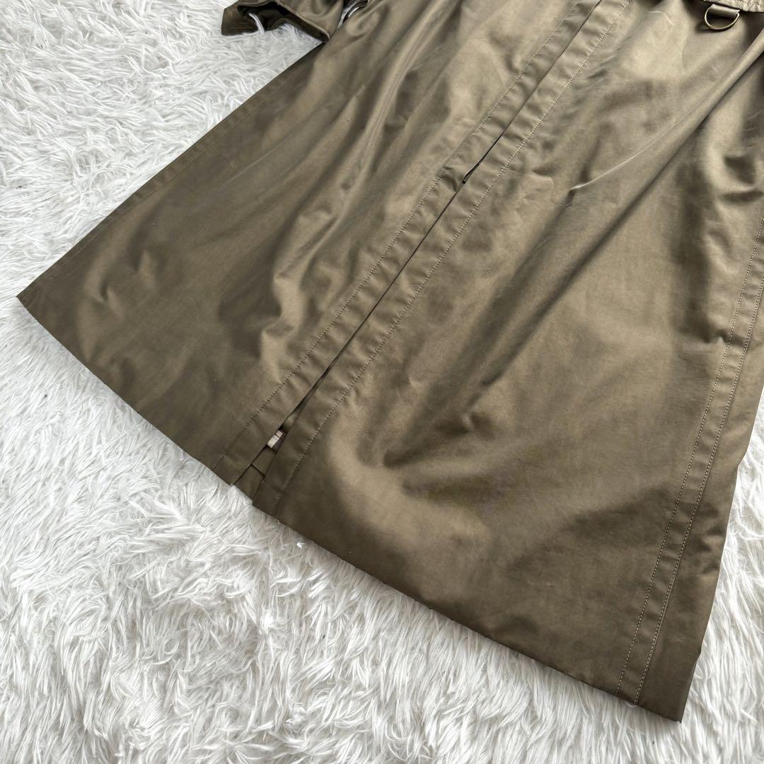 1円〜 希少 極美品 BURBERRY LONDON バーバリーロンドン トレンチコート ライナー・ベルト付き メガチェック カシミヤ混 ブラウン XLの画像6