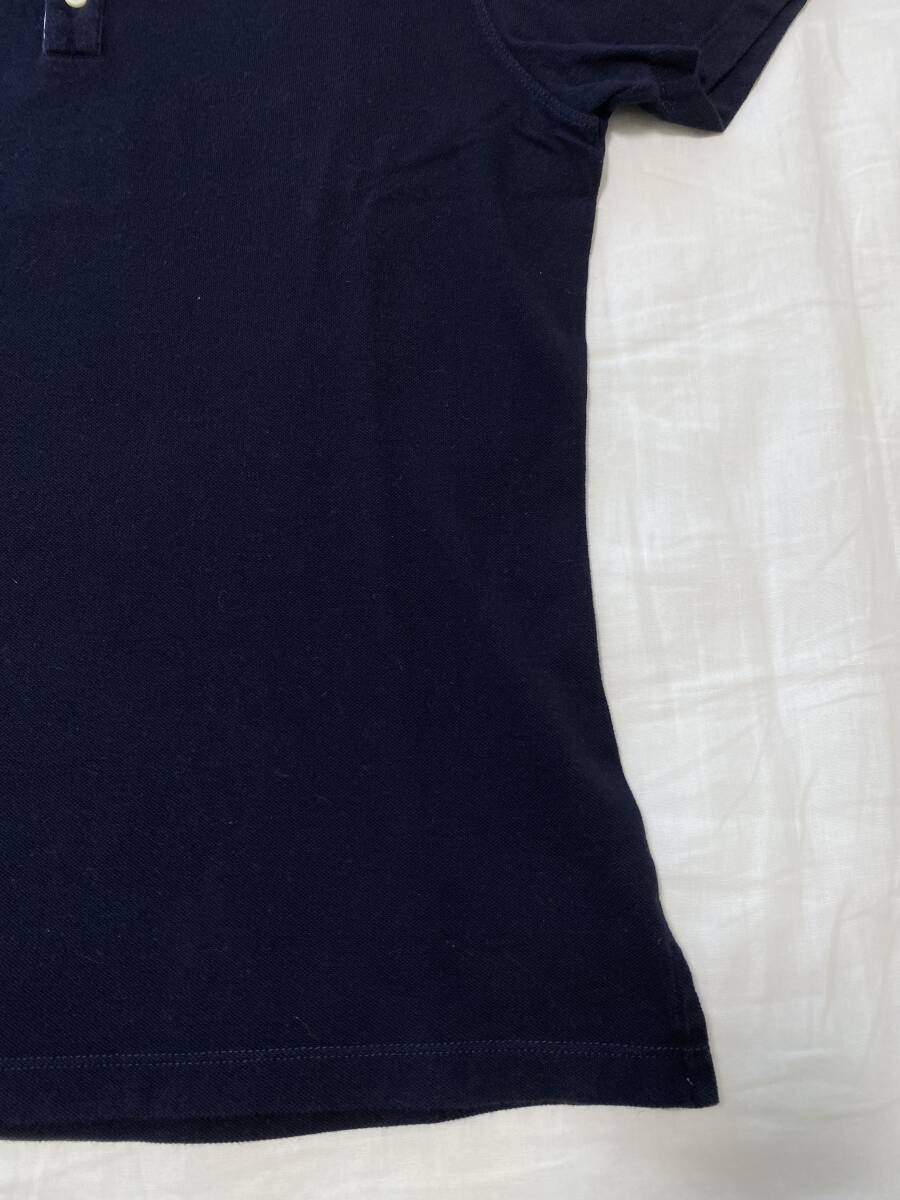 BRUNELLO CUCINELLI ブルネロクチネリ XSサイズ　紺色　白襟　半袖ポロシャツ　コットン　伊勢丹にて購入の品_画像3