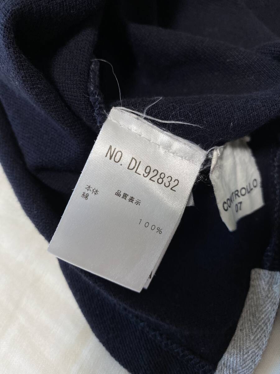 BRUNELLO CUCINELLI ブルネロクチネリ XSサイズ　紺色　白襟　半袖ポロシャツ　コットン　伊勢丹にて購入の品_画像9