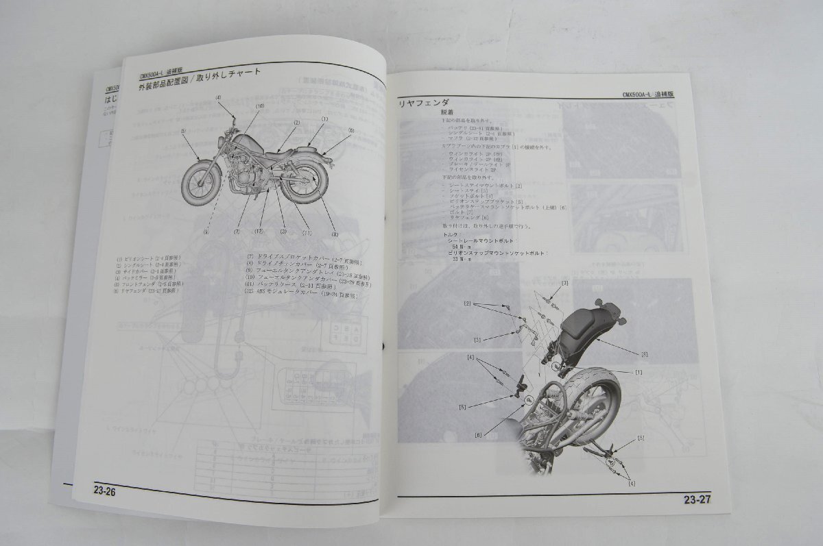 中古！HONDA　サービスマニュアル Rebel 500 追補版/整備書　説明書　ホンダ2BL-PC60　#298_画像3