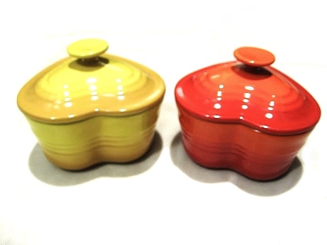 LE CREUSET ル・クルーゼ オレンジ系 イエロー系 ラムカン ダムール 耐熱 グラタン皿 2個セット_画像1