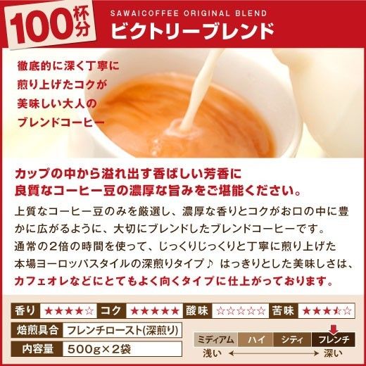 【新品・9袋】澤井珈琲 ビクトリーブレンド 約450杯分 中挽き 粉 お得 セット 珈琲 焙煎したて