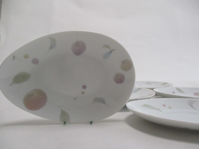 たち吉 チェリー 中皿 20ｃｍ 5柄5枚 /ドロップ皿 焼き物皿 プレート 皿 の画像2