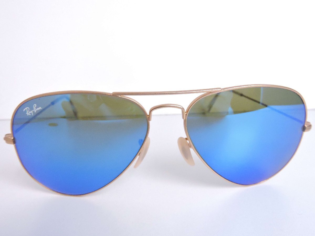 正規品 レイバン Ray-Ban サングラス RB3025 アビエーター LARGE METAL 112/17 58□14 3N ティアドロップ イタリア製 ケース付き_画像2