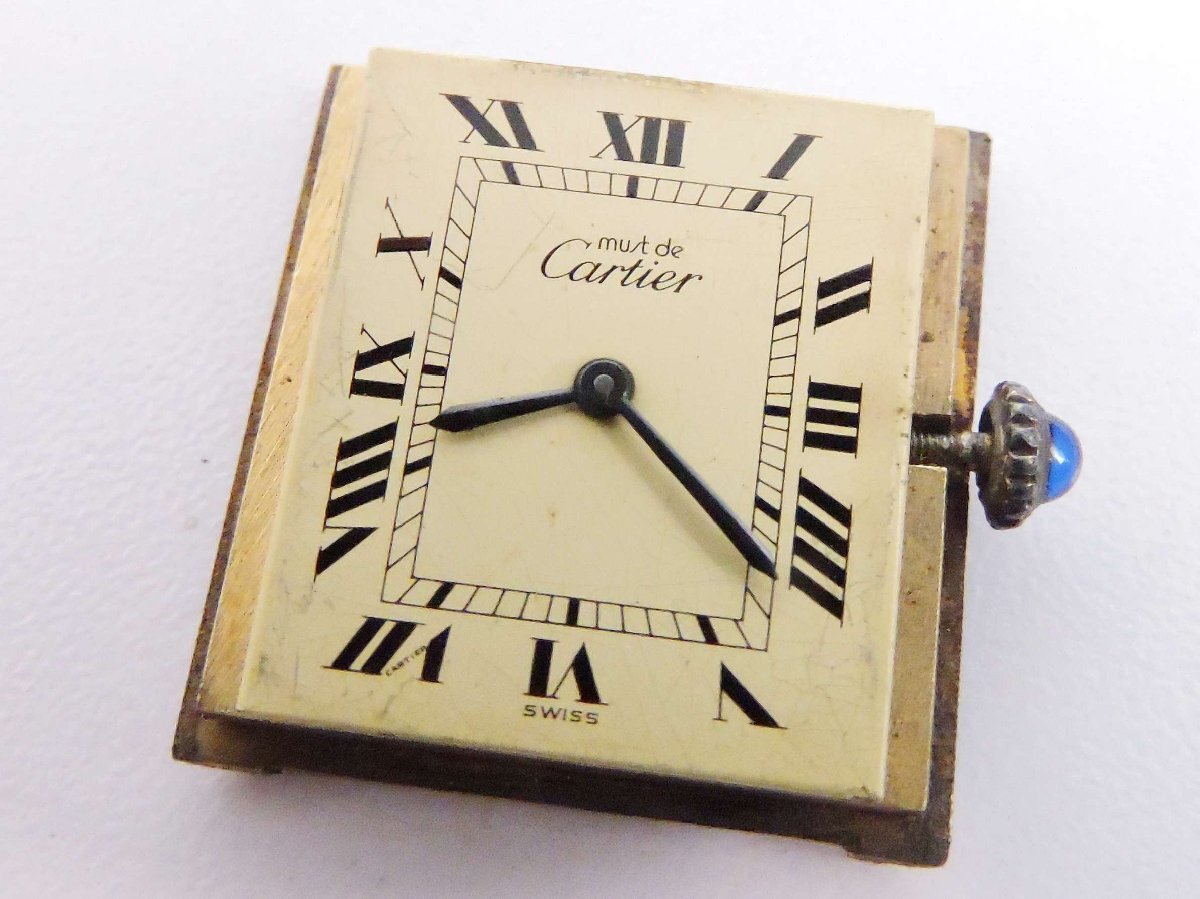 CARTIER カルティエ MUST TANK マストタンクLM 手巻 Cal.78-1 (ETA Cal.2512-1) 腕時計 シルバー925 不動品の画像2