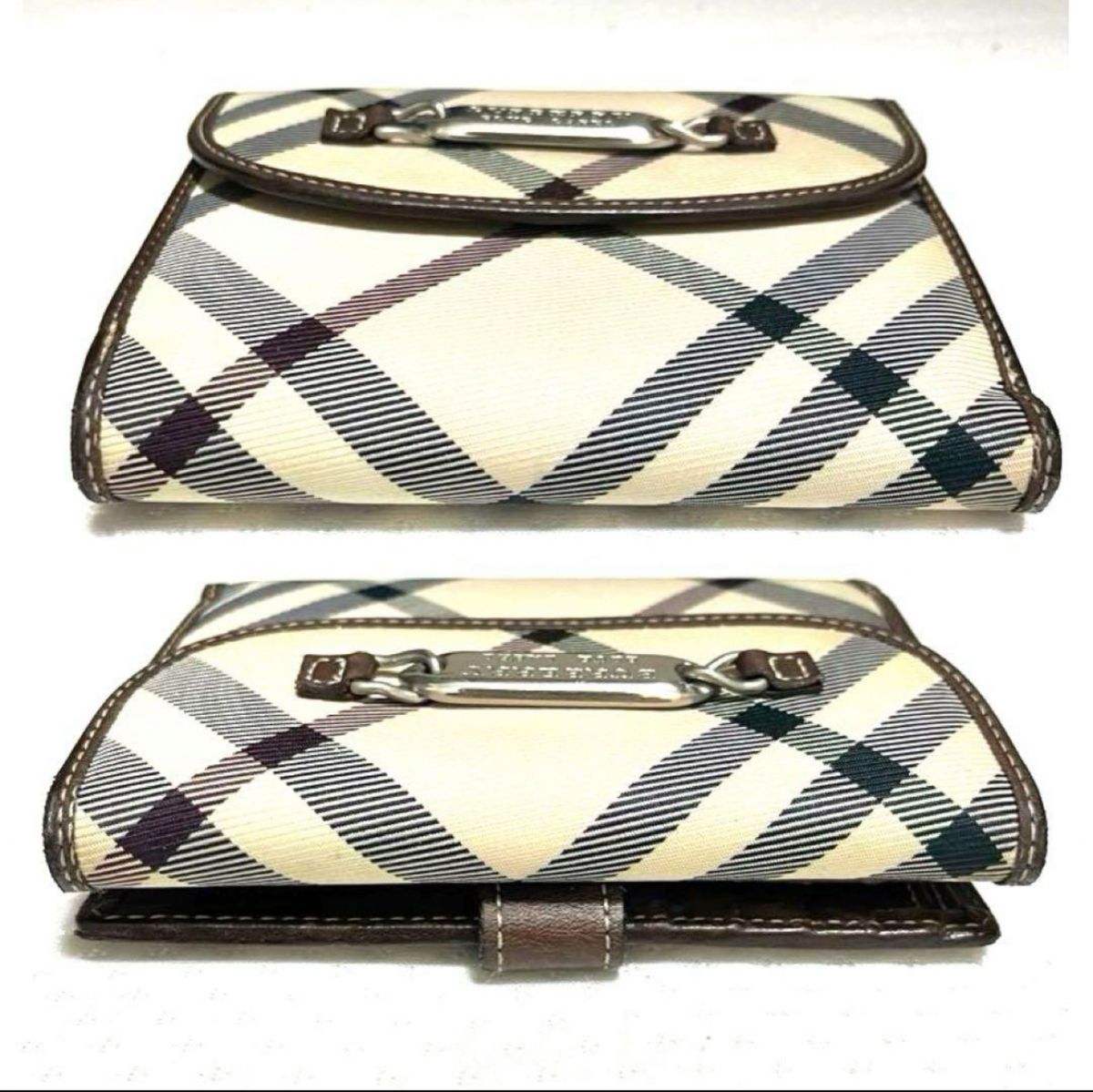 ★極希少の逸品★美品★BURBERRY バーバリー　折財布　ノバチェック　シルバーロゴ