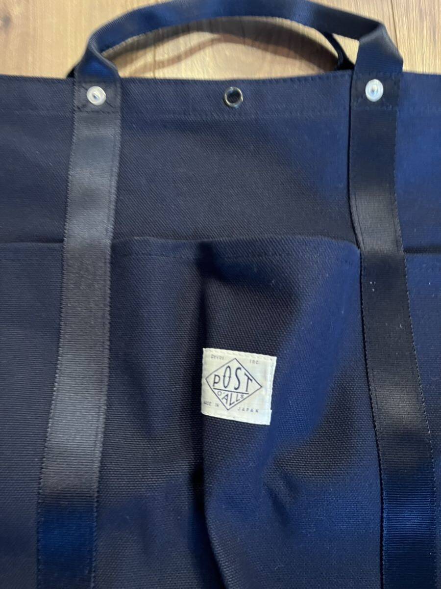 新品未使用 POST OVERALLS ポストオーバーオールズ #4202-CN POS-Tote 2 cotton canvas navy _画像2