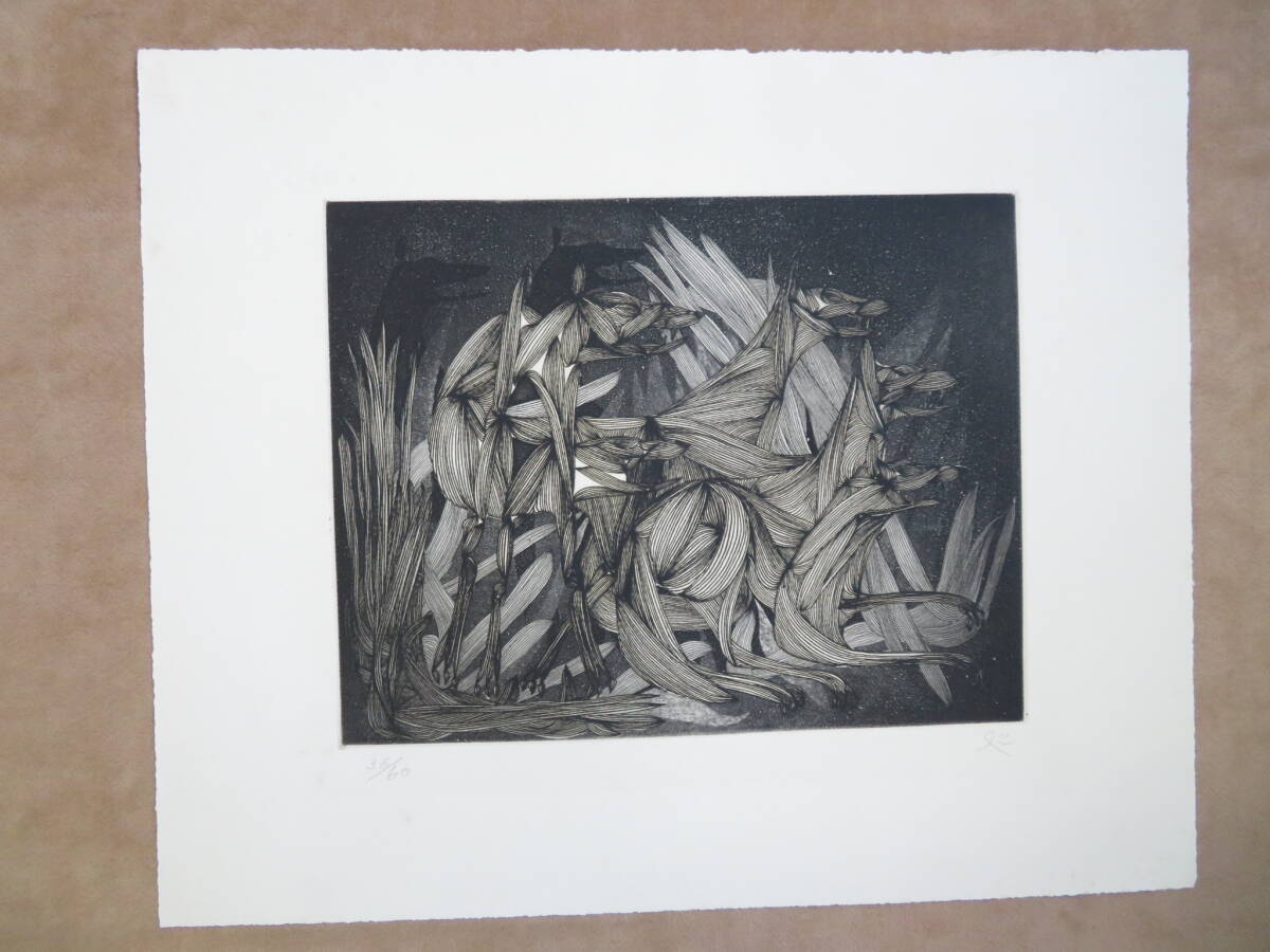 【12】加山又造 銅版画「狼」1964年 限定60部 直筆サイン 真作 日本美術家連盟 JAA版画コレクション_商品説明の一番下に画像を追加しました