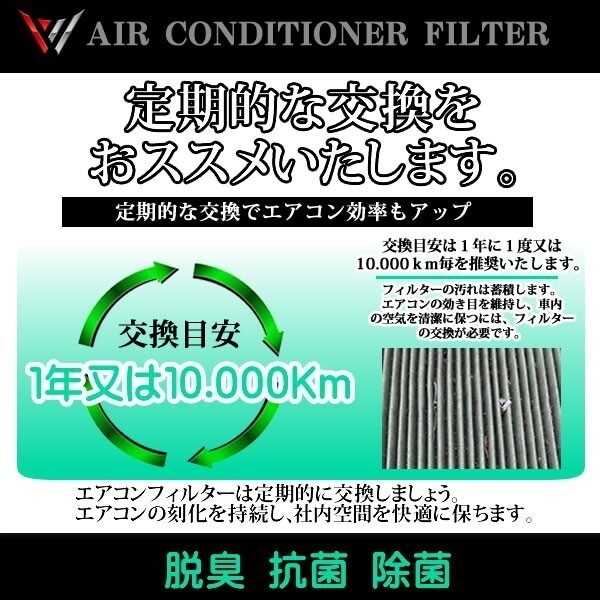 スバル エアコンフィルター レガシィーアウトバック レガシィツーリングワゴン レガシィB4 活性炭 3層構造 脱臭 花粉 ホコリ PM2.5 WEA2S_画像2