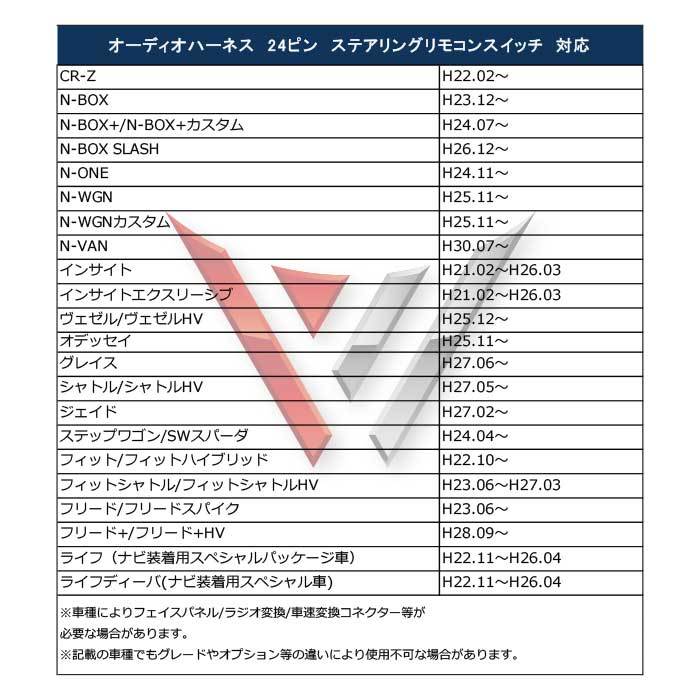 WO11STS ホンダ 24P 24ピン オーディオ電源ハーネス カーオーディオ ハーネス オーディオハーネス ジェイド H27.2～_画像5