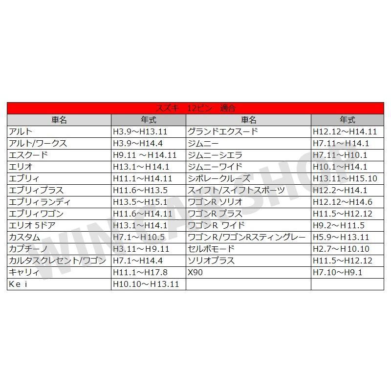 WO4 SUZUKI スズキ オーディオハーネス 12P エブリィ H11.1～H14.11 ナビ取り付け ナビ載せ替え 配線 交換 配線キット 高品質_画像2