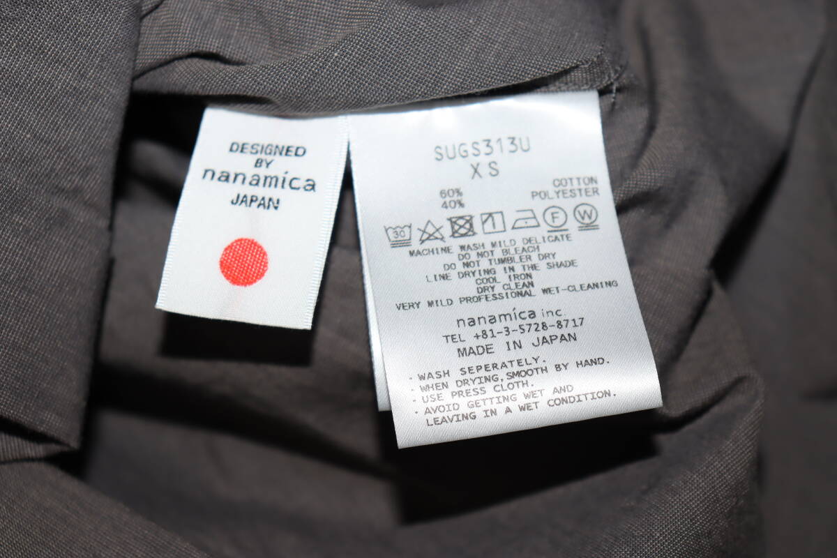 送料無料 即決【未使用】 nanamica ★ L/S Wind Shirt (XSサイズ) ★ ナナミカ ウィンド シャツ 税込定価2万9700円 SUGS313 日本製_画像9