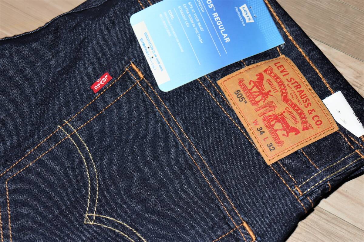 送料無料 特価即決 【未使用】Levi's ★ 505TM COOL ストレート ストレッチ デニムパンツ (W34/L32) ★ リーバイス 00505-2282 通気 吸湿_画像9