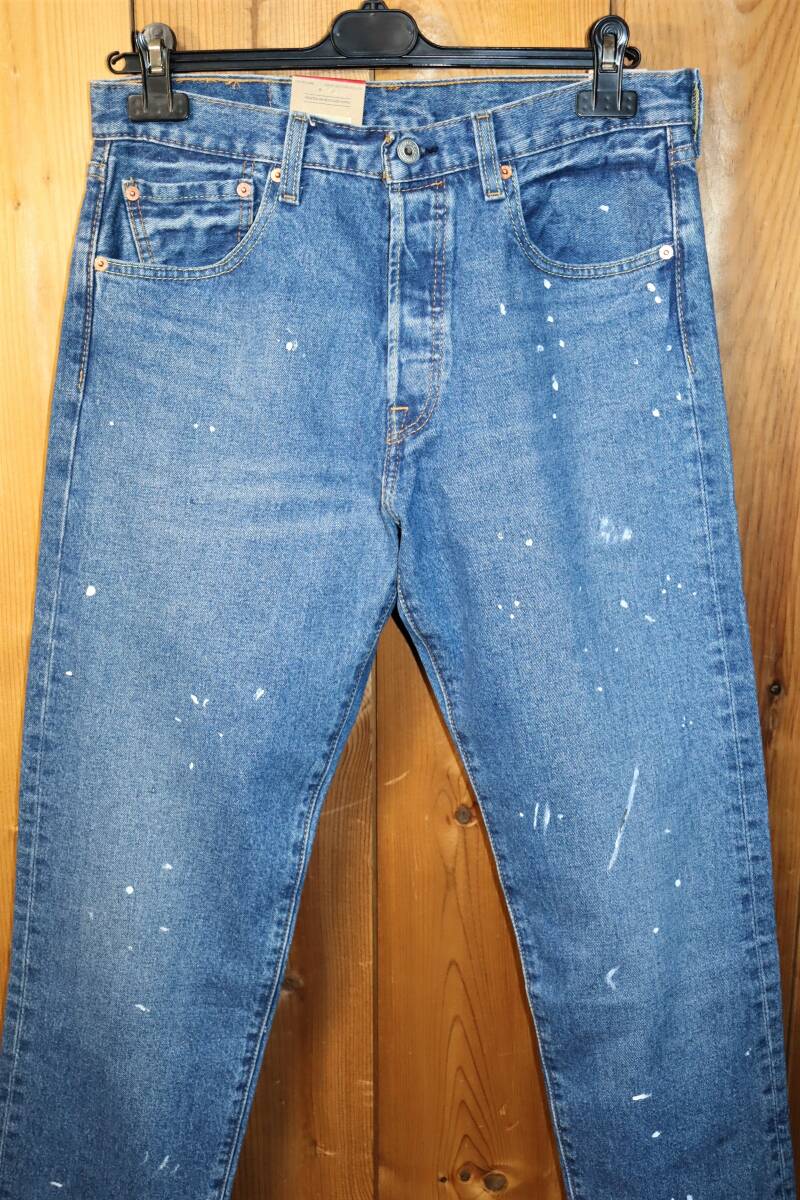 送料無料 即決 【未使用】 LEVI'S ★ 501 93 STRAIGHT デニム (W32/L32) ★ リーバイス ストレート 79830-0253 ビンテージ加工 ペンキ