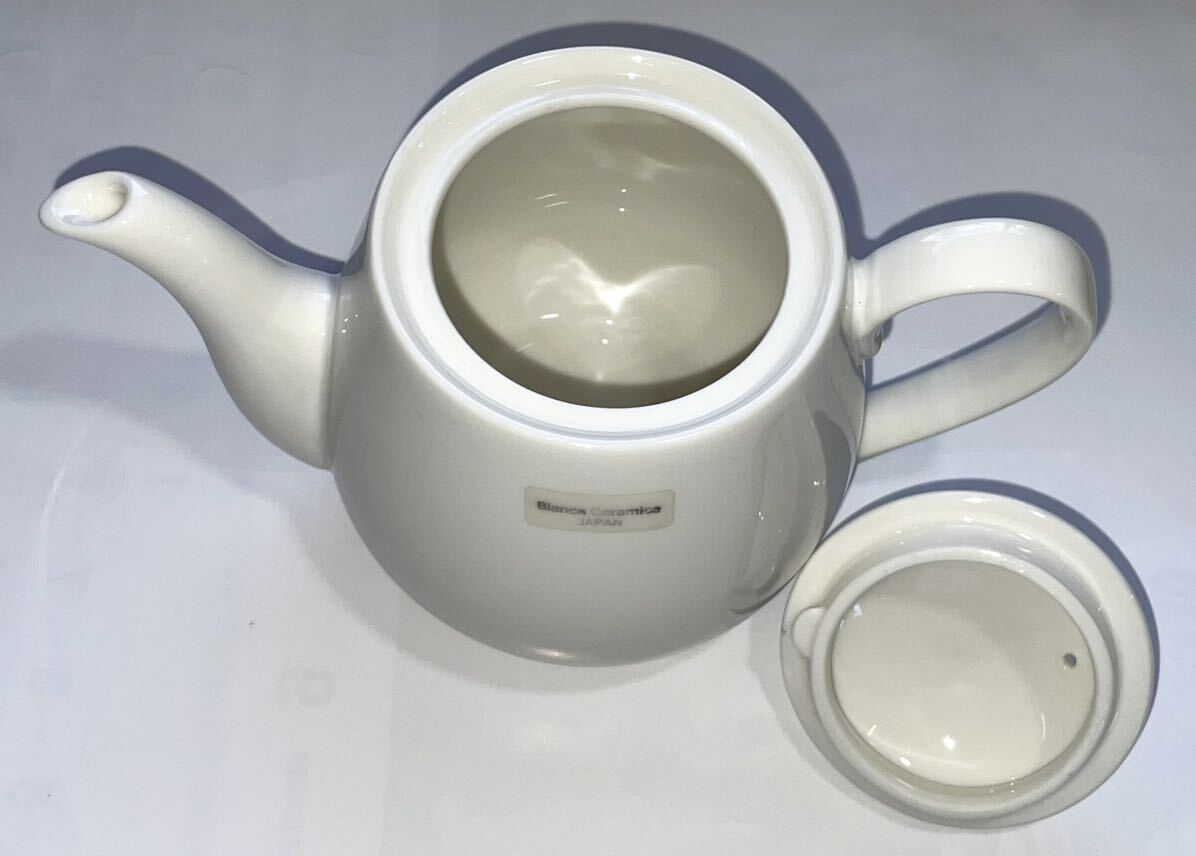 Bianca Ceramica ◆オフ白 ポット◆ 日本製 オフホワイト ポット 直径 約10.5㎝Ｘ高さ12.7㎝ 陶器 _画像3