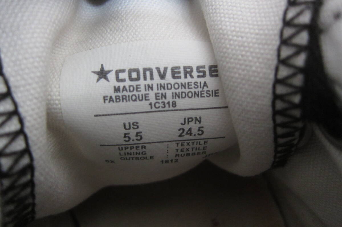 CONVERSE コンバース ALL STAR オールスター 1C318 HI ハイカットスニーカー 黒 24.5㎝ O2403B_画像5