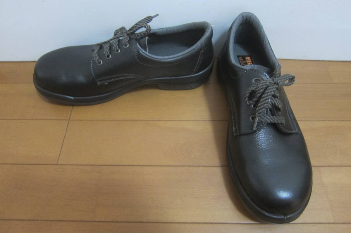 新品B品 MIDORI ミドリ安全 HI-VERDE 安全靴 革製 日本製 26.5㎝EEEE 黒 O2403D_画像1