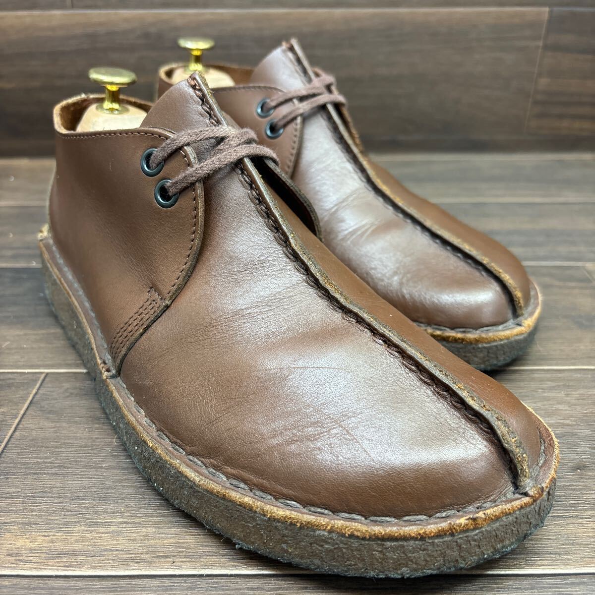 FK240305 D-48 CLARKS クラークス desert trek デザートトレック レザーシューズ カジュアルシューズ ブラウン メンズ 26cm_画像1