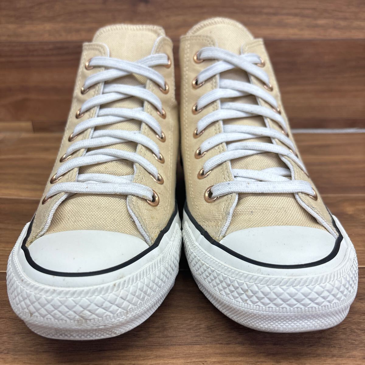 KT240306 D-49 CONVERSE コンバース ALLSTAR オールスター ハイカットスニーカー カジュアルスニーカー ベージュ メンズ 24.5cm_画像3