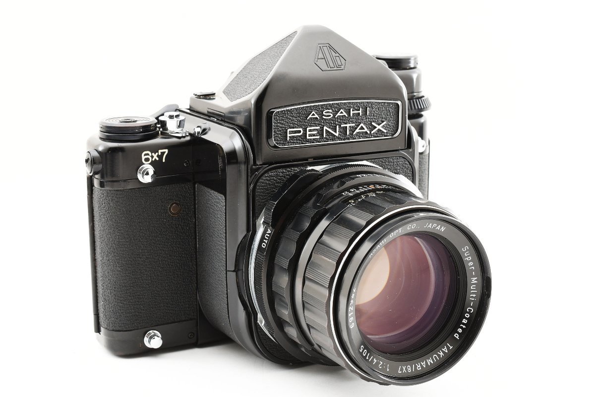 ◇◆ 極上美品 ペンタックス Pentax 6x7 67 フィルムカメラ TTL ファインダー SMC T 105mm f/2.4 フード付 動作確認済 8011 ◆◇_画像5
