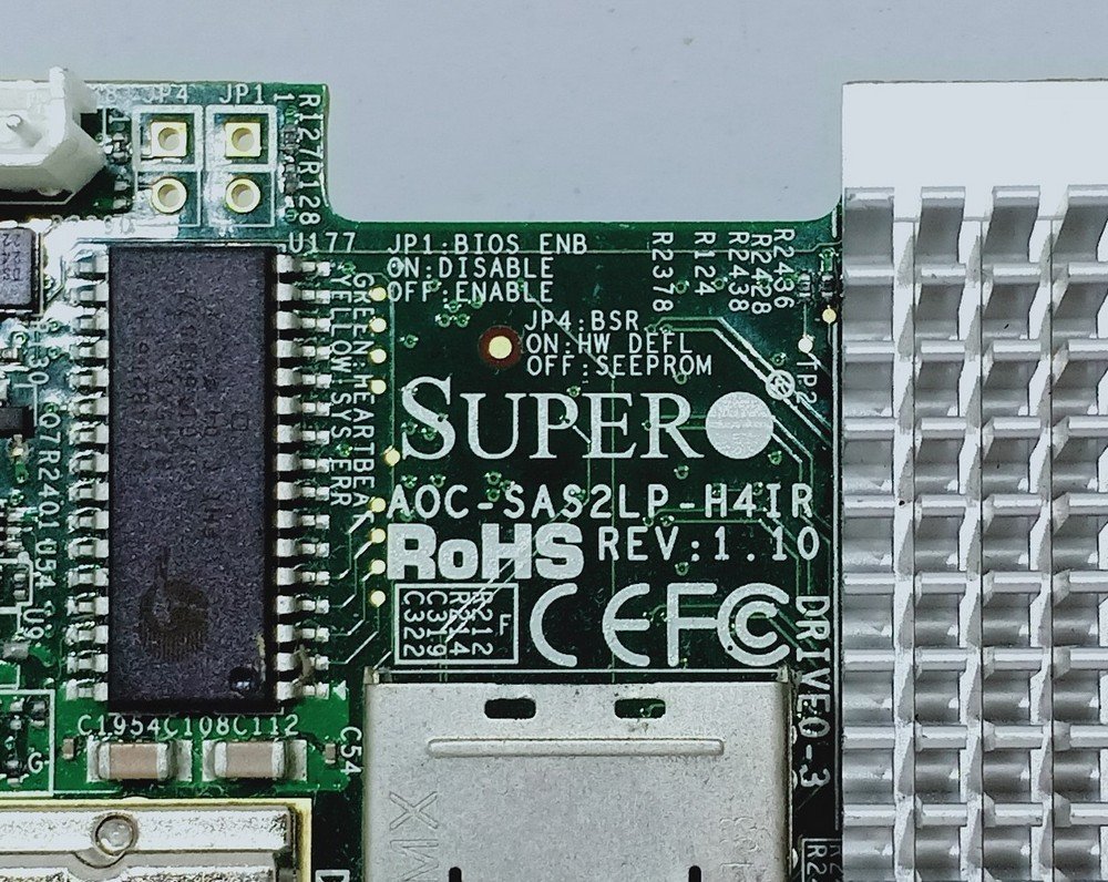 ●SuperMicro純正 8port SAS RAID AOC-SAS2LP-H4IR [内部x4 外部x4 / PCI-Express x8] 通常ブラケット品_画像5