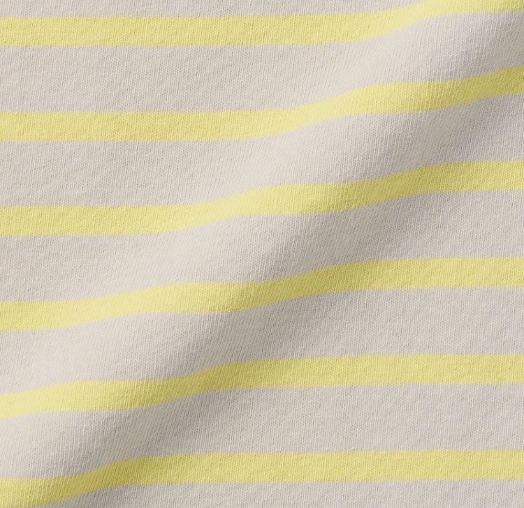 無印良品 洗いざらし 太番手 ボートネック 九分袖 Ｔシャツ ライトベージュ M カットソー 黄色 イエロー系 ボーダー オーガニックコットンの画像8