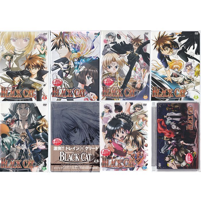 * with translation breaking the seal + new goods DVD*[BLACK CAT 1~7+FANDISC 8 pieces set ] premium edt+ postcard + with special favor board .. Fujiwara ..*1 jpy 