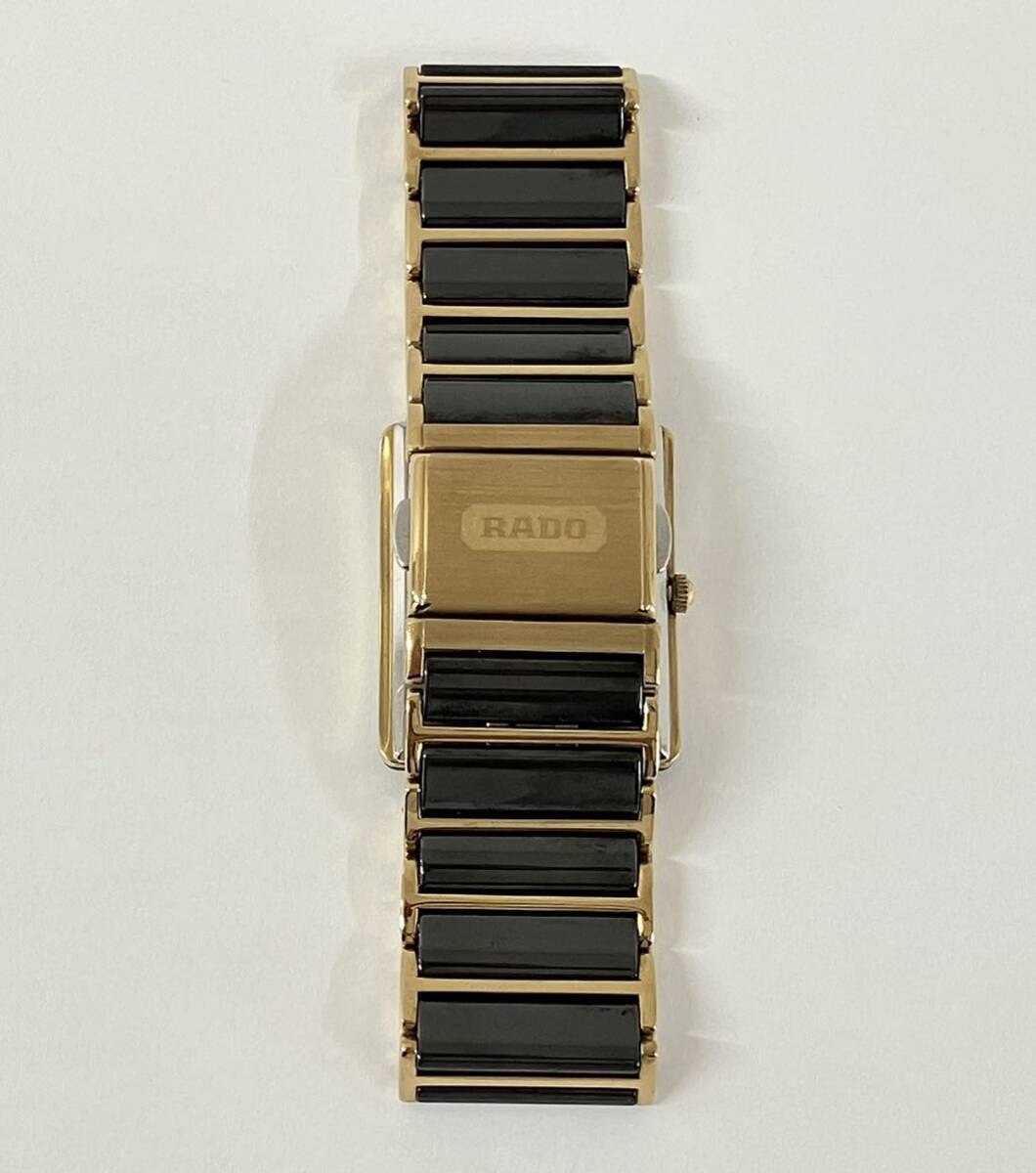 【送料無料!!希少品】RADO ラドー DIASTAR ダイヤスター 160.0282.3 黒文字盤 クォーツ メンズ 腕時計 ダイアスター ゴールド 不動 現状品 _画像5