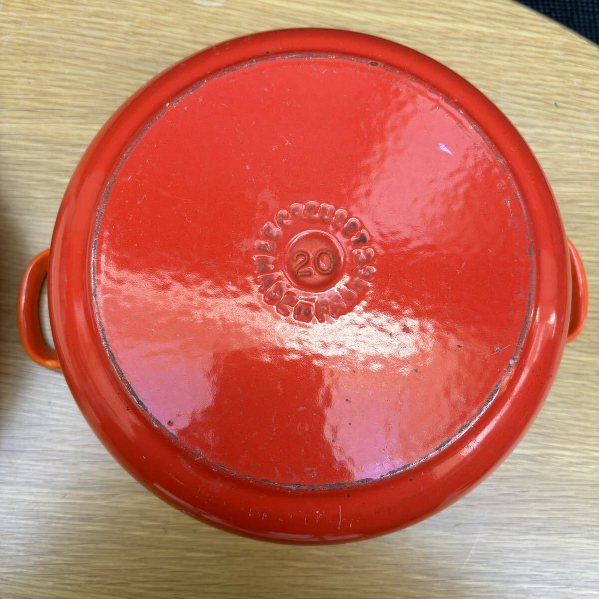 LE CREUSET 両手鍋 オレンジ 20CM 現状品_画像7