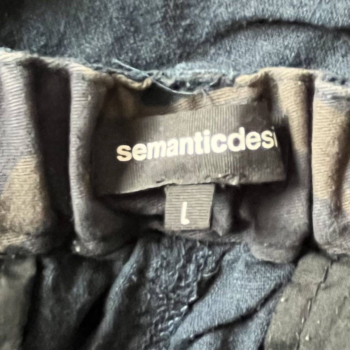 semantic design セマンティックデザイン ハーフパンツ 麻混 パンツ ネイビー 紺 Lの画像8