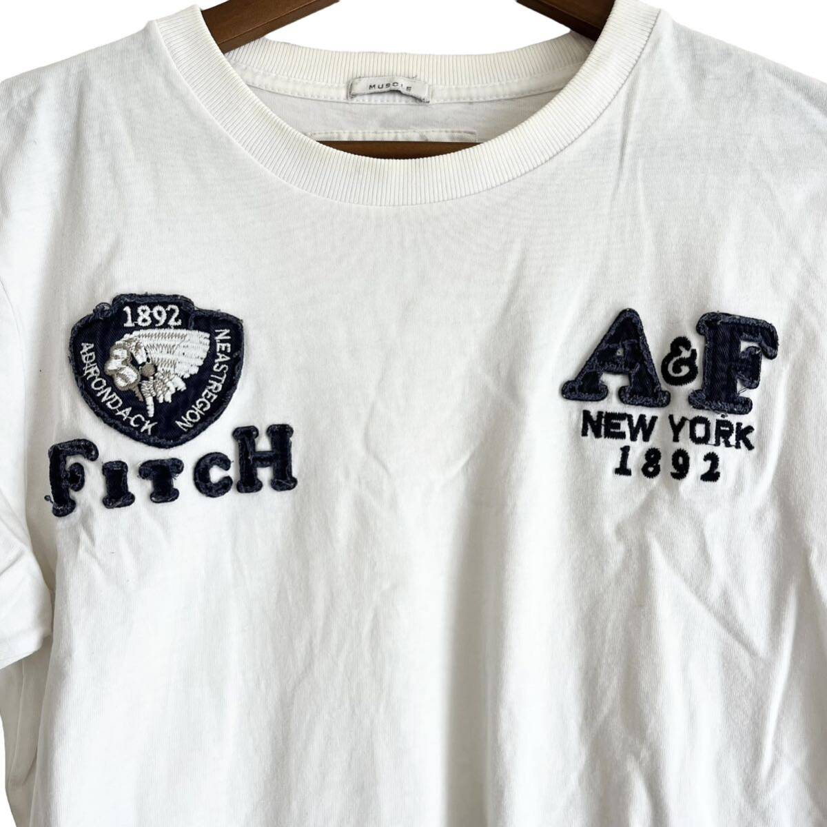 Abercrombie＆Fitch アバクロンビー&フィッチ メンズ ロンＴ 長袖Tシャツ S ホワイト プリント トップス Tシャツ _画像3