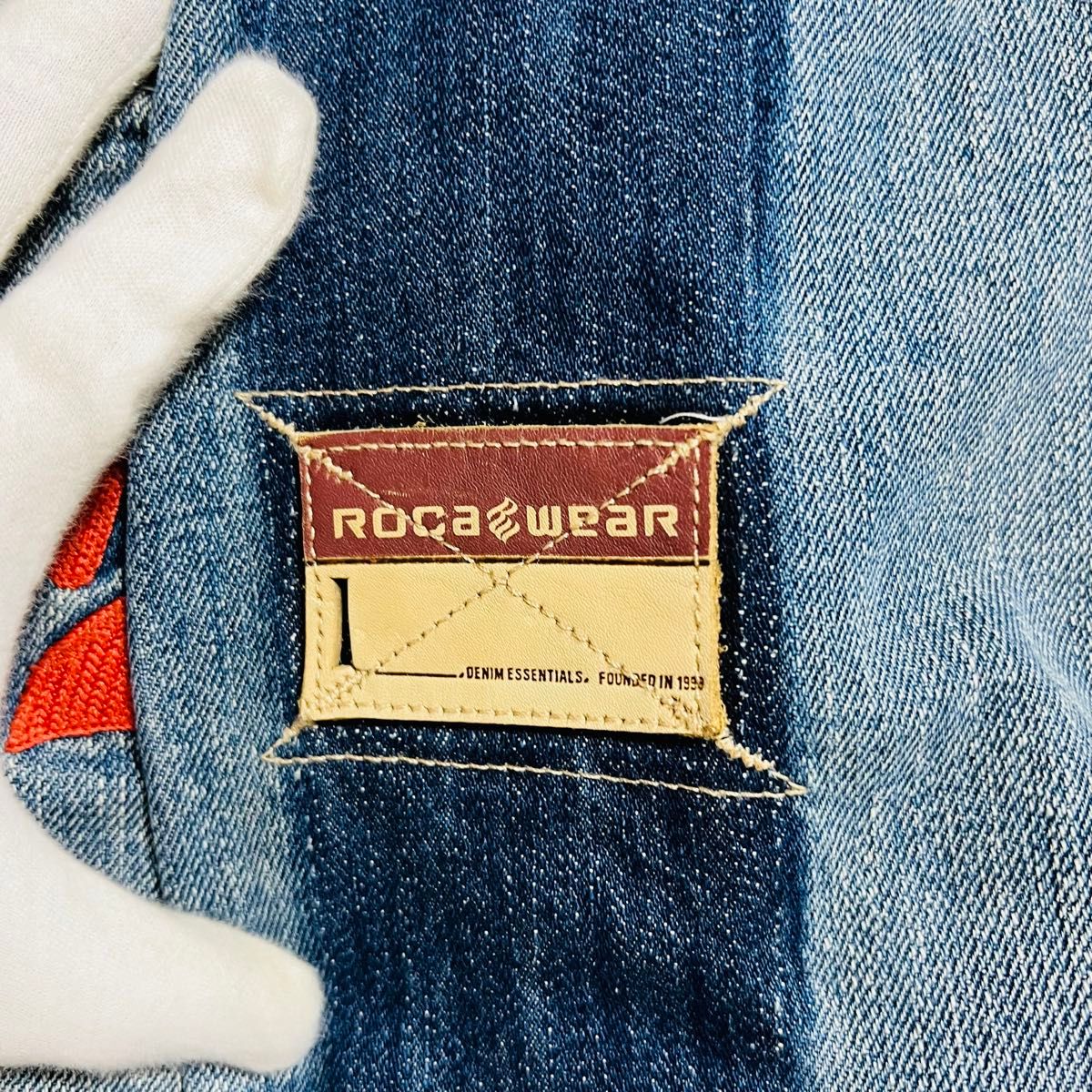 【レア】ROCA WEAR ロカウェア デニムジャケット 刺繍ロゴ ビッグサイズ カバーオール アメカジ 古着 ジャケット