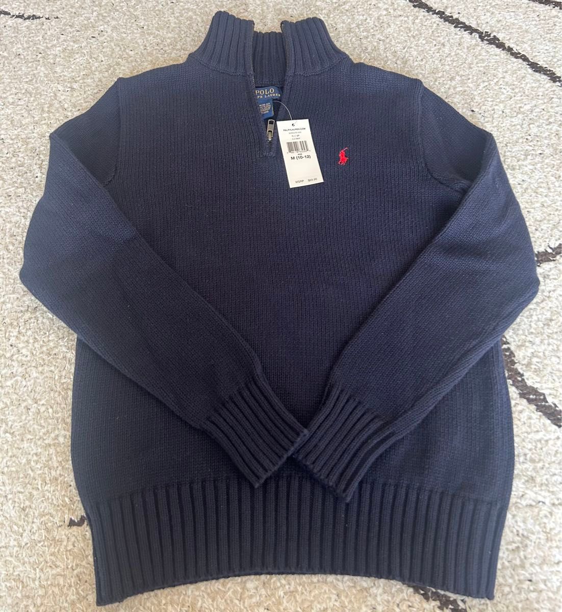 POLO ラルフローレン セーター RALPH LAUREN ネイビー ハーフジップ Ralph M(10-12歳)