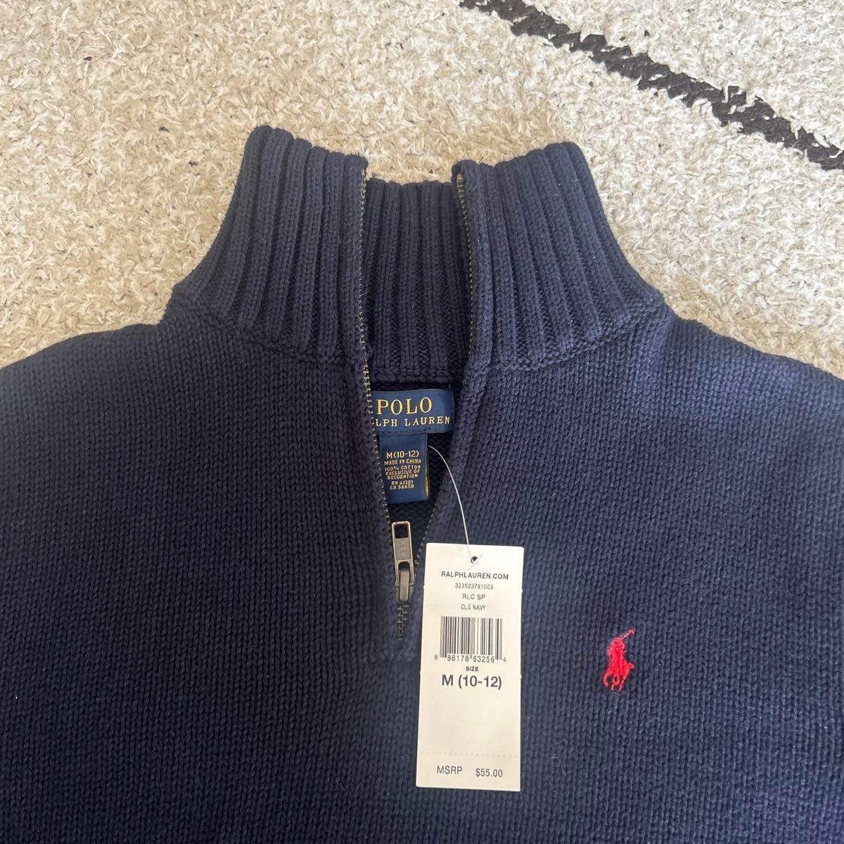 POLO ラルフローレン セーター RALPH LAUREN ネイビー ハーフジップ Ralph M(10-12歳)