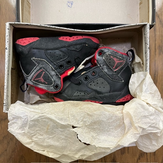 [ new goods unused goods ] dead stock that time thing original NIKE Nike BABY JORDAN baby Jordan box attaching 8cm sneakers black black 
