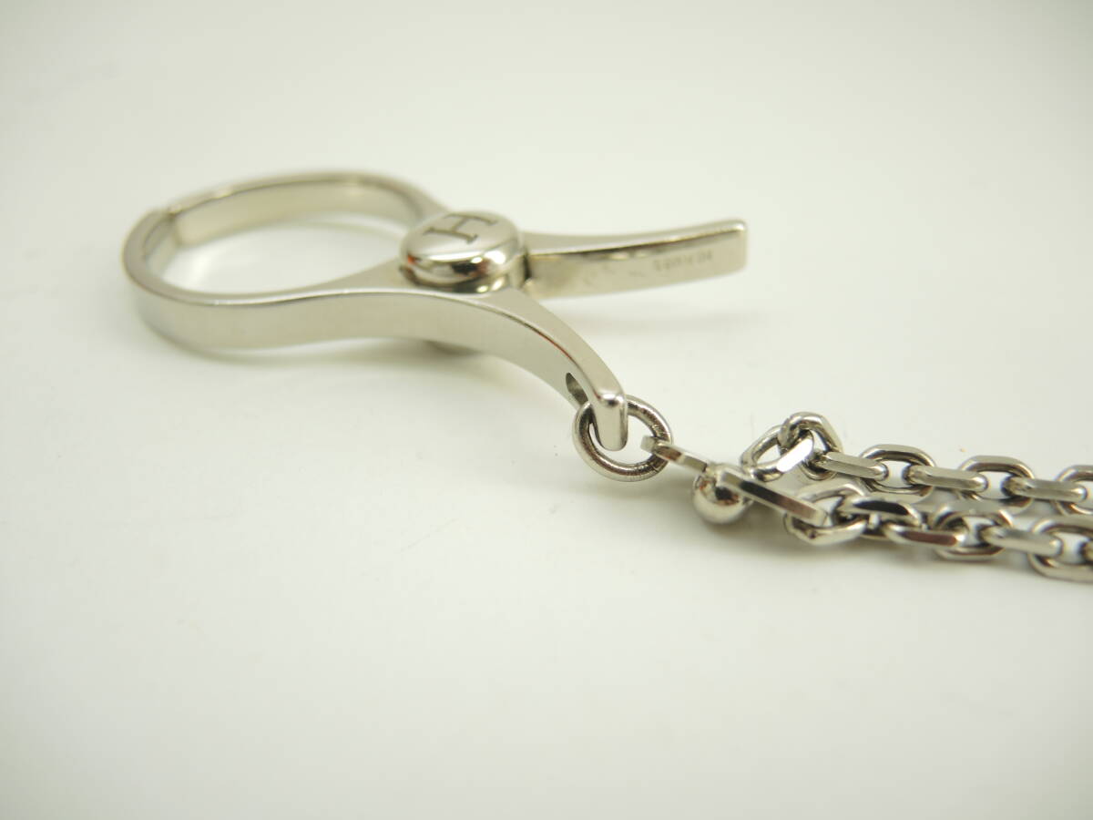  Hermes bag charm glove holder silver key ring silver color beautiful goods @ 13