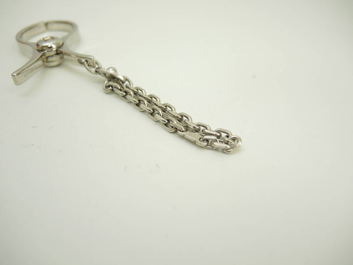  Hermes bag charm glove holder silver key ring silver color beautiful goods @ 13