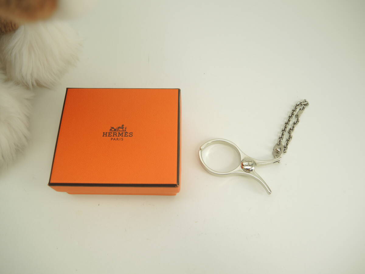  Hermes bag charm glove holder silver key ring silver color beautiful goods @ 13