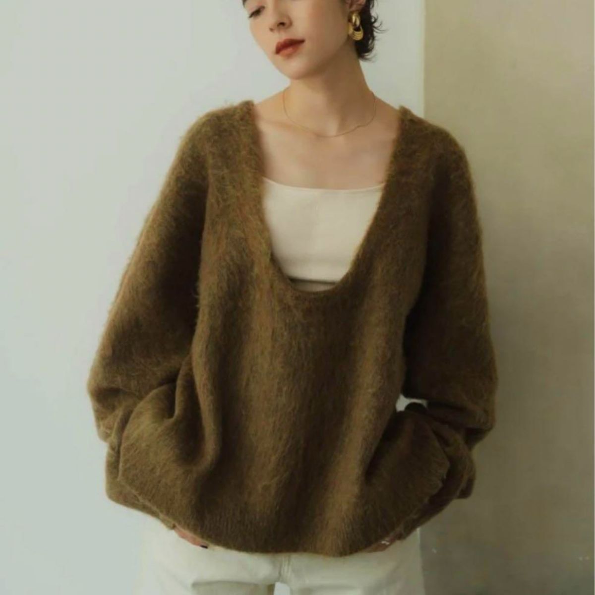Knuth Marf  Uneck knit pullover khaki