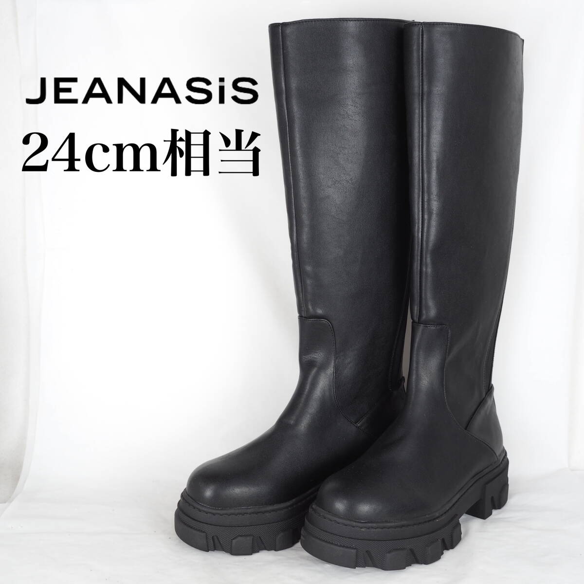 EB4949*JENASiS*ジーナシス*レディースロングブーツ*24cm相当*黒の画像1