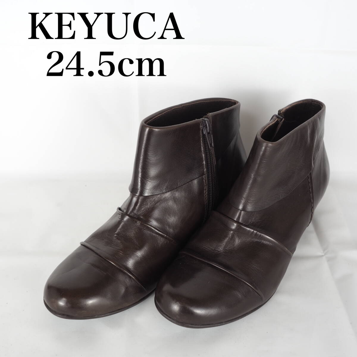 EB5144*KEYUCA*ケユカ*レディースショートブーツ*24.5cm*茶系_画像1