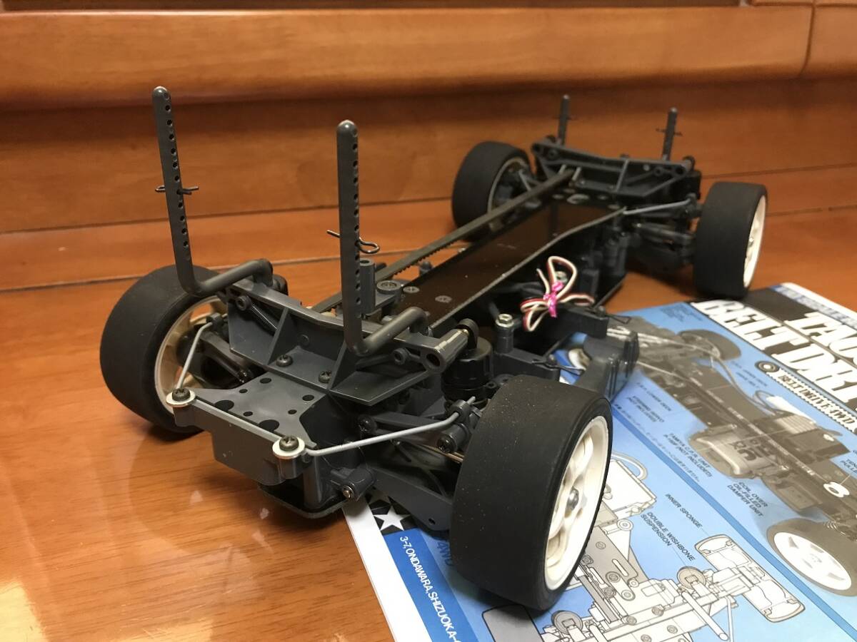 タミヤ 1/10 TA03F PRO 上下FRP ダブルデッキ 中古シャーシ 状態良好の画像1