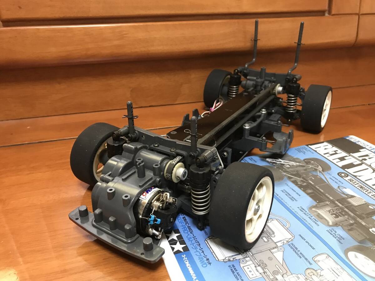 タミヤ 1/10 TA03F PRO 上下FRP ダブルデッキ 中古シャーシ 状態良好の画像2