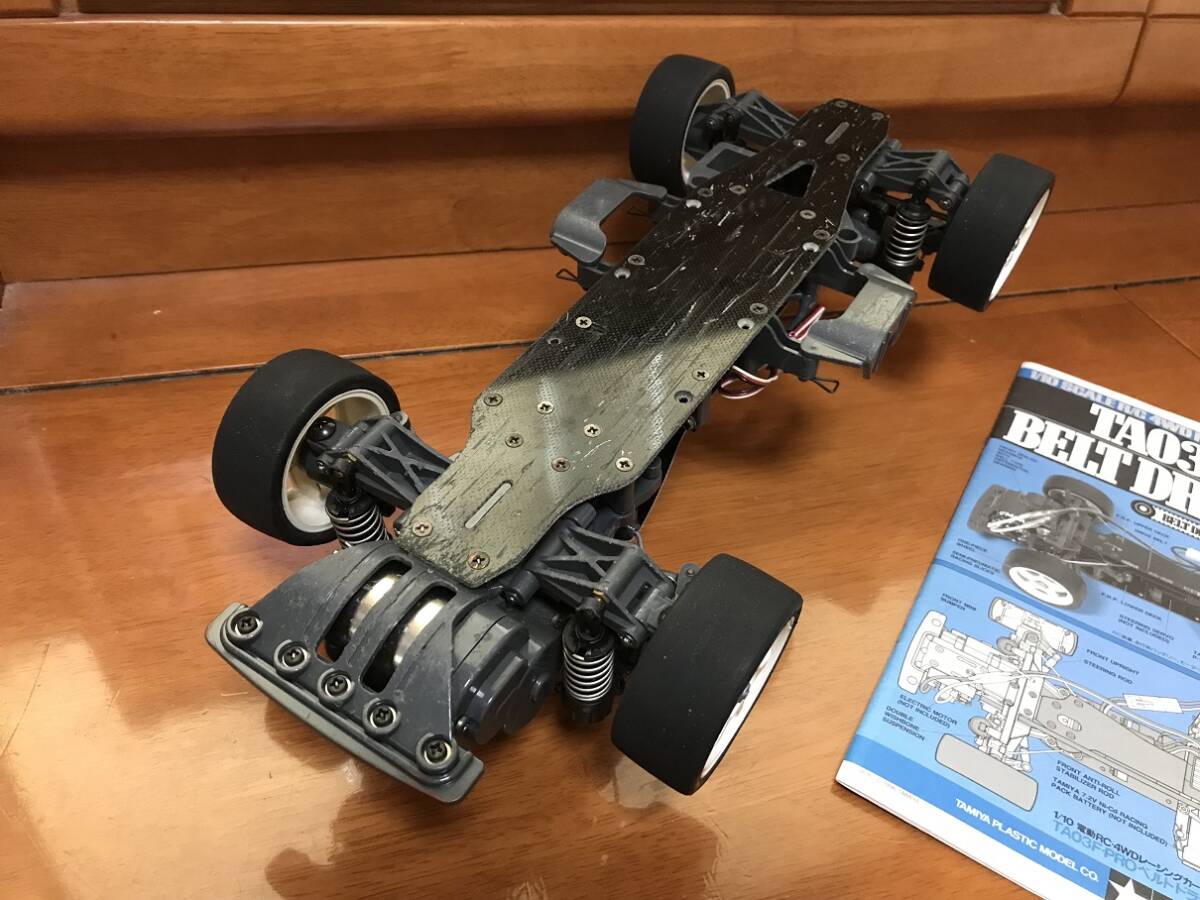 タミヤ 1/10 TA03F PRO 上下FRP ダブルデッキ 中古シャーシ 状態良好の画像3