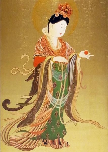 真作/光浦/観世音菩薩像図/布袋屋掛軸HH-308 真作】//光浦/観世音菩薩像図/布袋屋掛軸HH-308 (Pullip