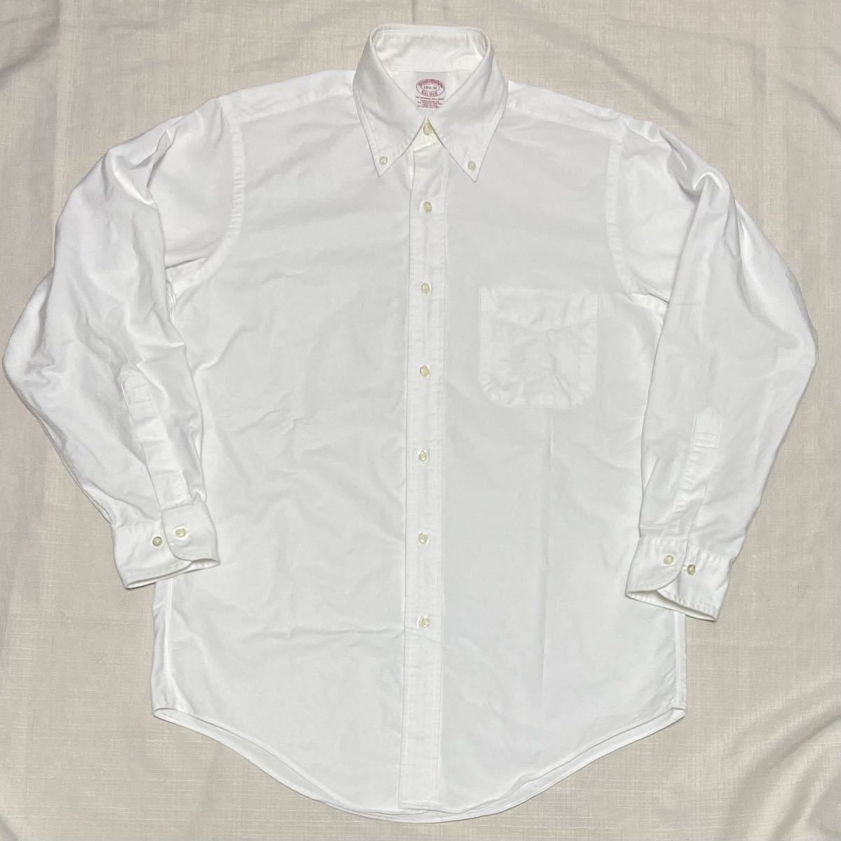 美品 90sビンテージ ブルックスブラザーズ USA製 白 オックスフォード BDシャツ ボタンダウン シャツ アメリカ製 BROOKS BROTHERS 古着_90年代ブルックスUSA製 白オックスBDシャツ