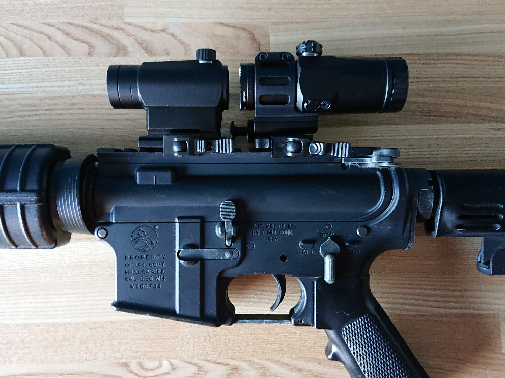 NOVEL ARMS 3X TACTICAL MAGNIFIER マグニファイア ブースター　　COMBAT T1 BK 2017　セット_装着例（銃本体は付属しません）