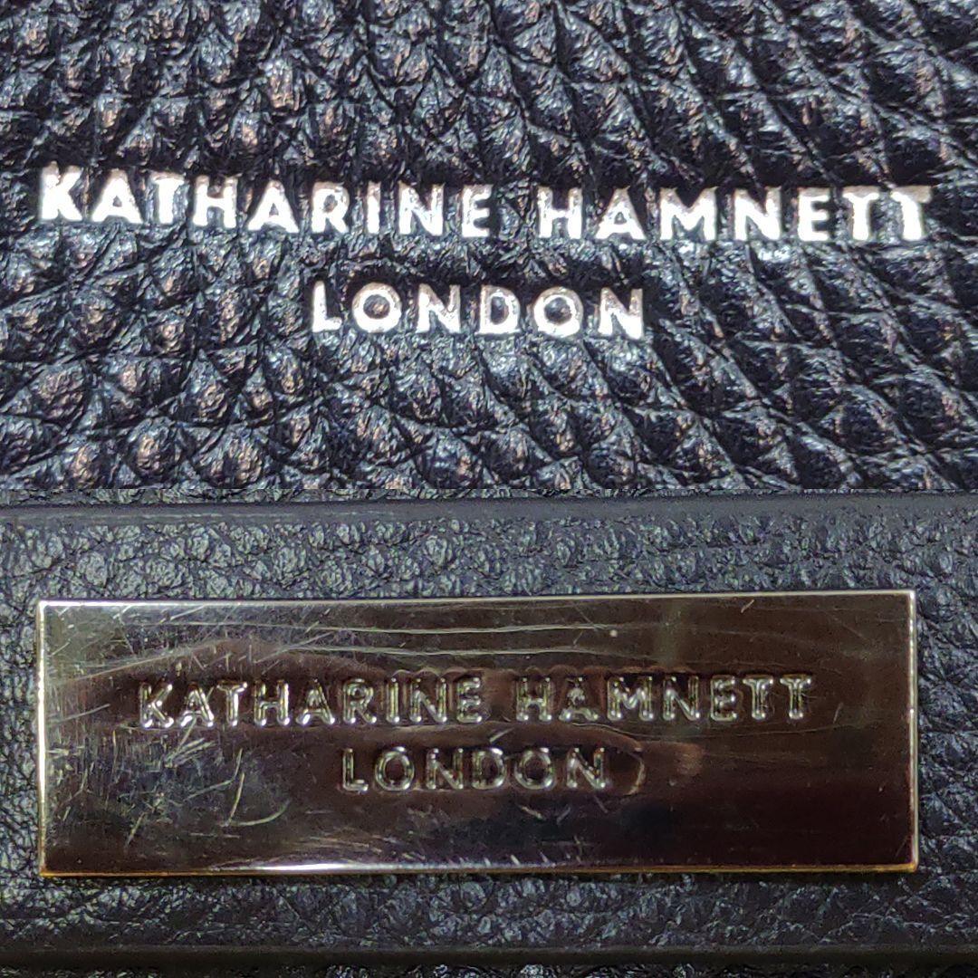 【極美品】キャサリンハムネット KATHARINE HAMNETT LONDON メンズ トートバッグ ビジネス レザー 本革 肩掛け A4/PC可 大容量 紺 ネイビー_画像8